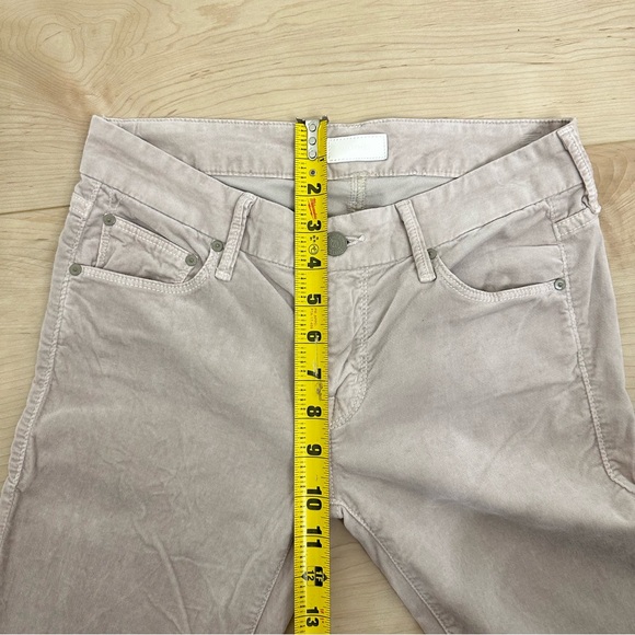 MOTHER The Looker Ankle Skinny Velvet Pants in Beige/Cream colour - Picture 13 of 13
